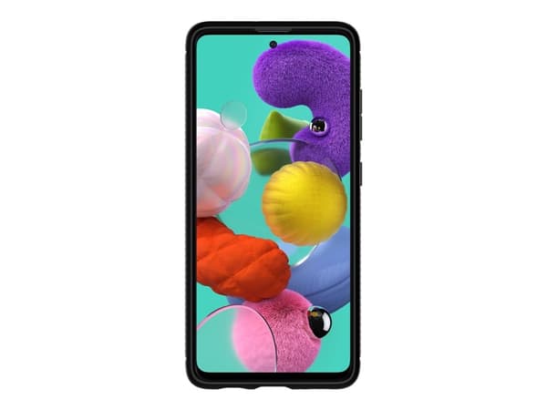 Spigen Rugged Armor - Baksidesskydd för mobiltelefon - robust - kolfiber, termoplastisk polyuretan (TPU) - mattsvart - för Samsung Galaxy A51