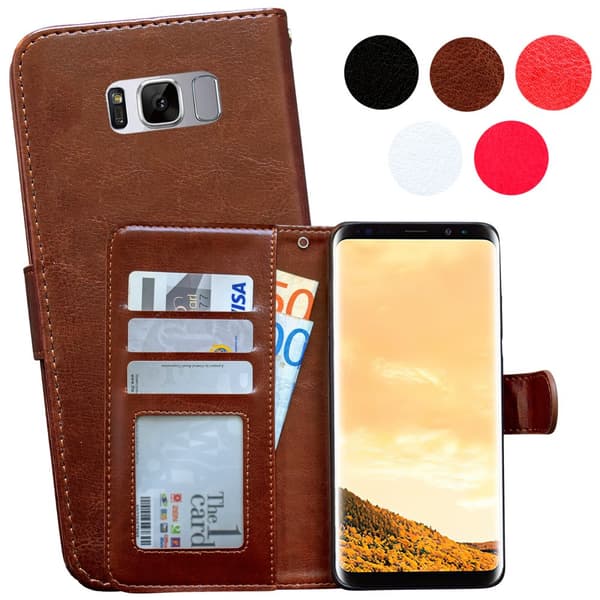 Beskyt din S8 Plus - Læder Etui/Pung! Brown