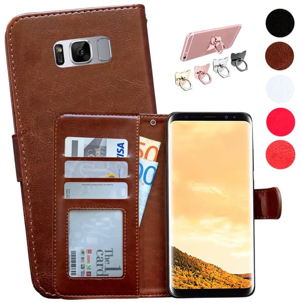 Samsung Galaxy S8 Plus  - Læder cover / Beskyttelse Brown