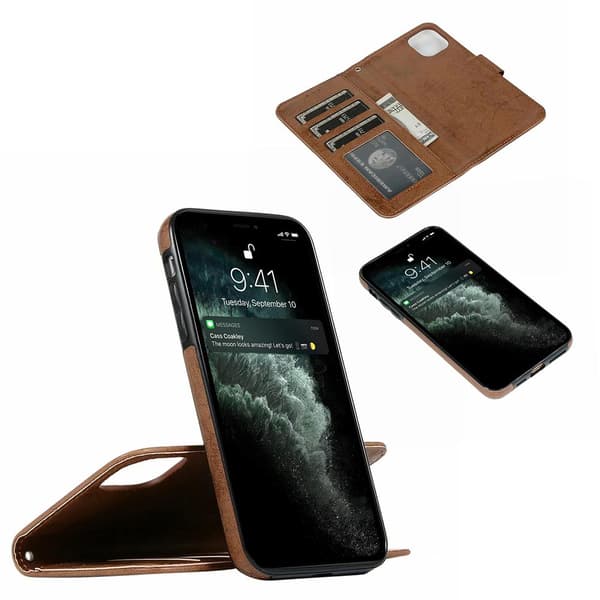 iPhone 12 - Praktiskt Stilrent Dubbelfunktion Plånboksfodral