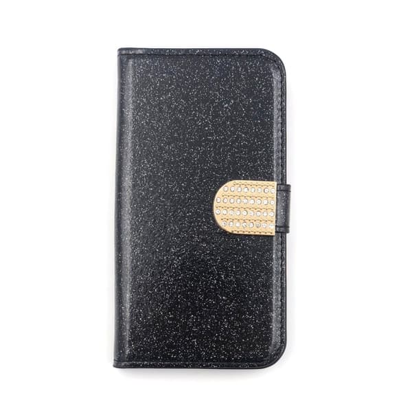 Glitter design Plånboksfodral till iPhone 12 Mini Svart
