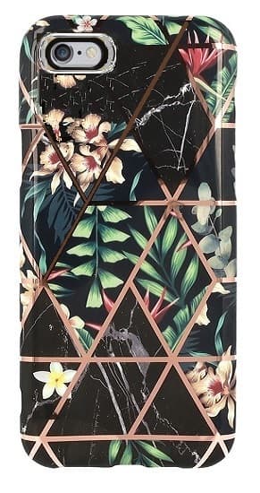 iPhone 7 / iPhone 8 Skal Marmor Monstera Jungle Svart