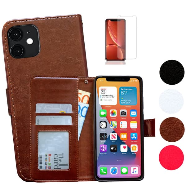 Skydda din iPhone 12 Mini - Läderfodral Brown