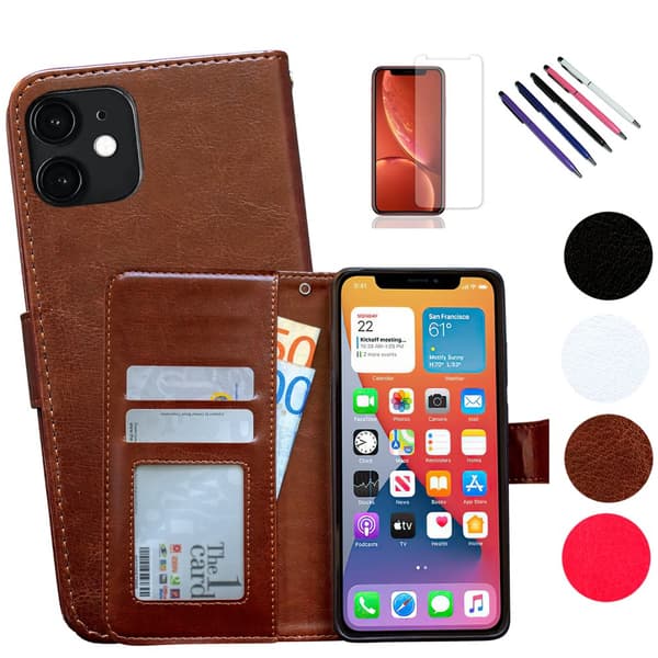 Skydda din iPhone 12 Mini - Läderfodral! Brown
