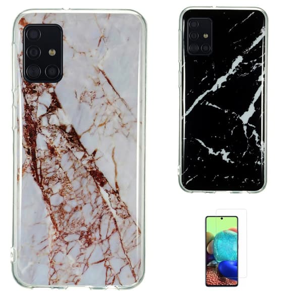 Suojaa Galaxy A71 marmorikotelolla! White
