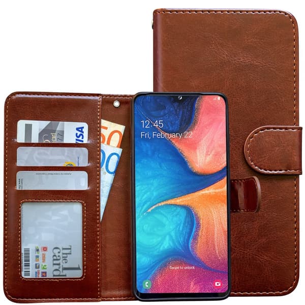 Mukavuus & Suoja Samsung A20e - Nahkakotelo!