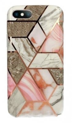 iPhone 7 Plus / iPhone 8 Plus Skal - Marmor Geometry Guld / Rosa