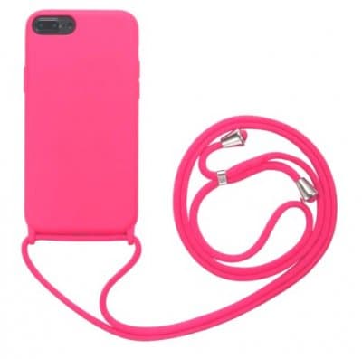 iPhone 7 Plus / iPhone 8 Plus Skal Silikon Rosa med Halsrem