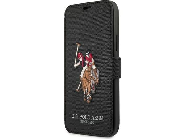 Case Us Polo Assn USA polo USFLBKP12LPUGFLBK iPhone 12 Pro Max 6,7 tommers fargerik/svart bok Polo Embroidery Collection