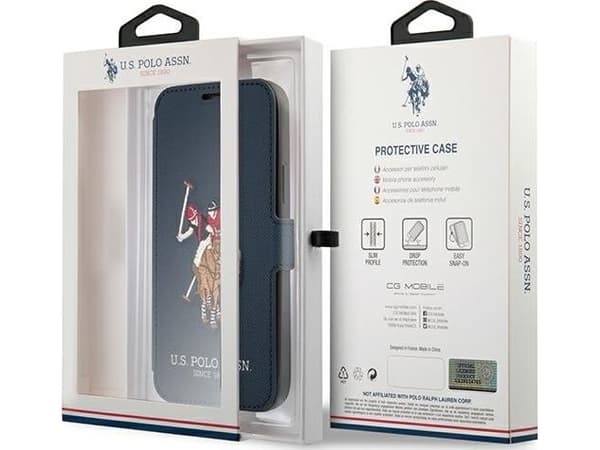 Case Us Polo Assn USA Polo USFLBKP12LPUGFLNV iPhone 12 Pro Max 6,7" Navy/Navy Book Polo Embroidery Collection