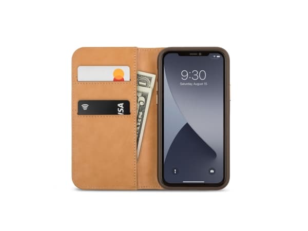 Moshi Overture, Lommebok-etui, Apple, iPhone 12 mini, 13,7 cm (5.4"), Brun, Rosa