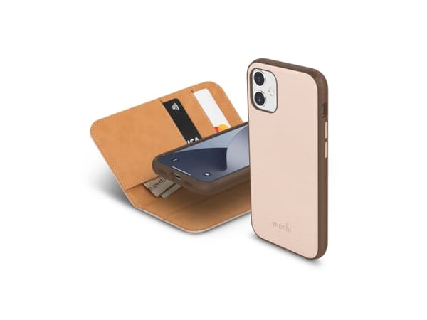 Moshi Overture, Lommebok-etui, Apple, iPhone 12 mini, 13,7 cm (5.4"), Brun, Rosa