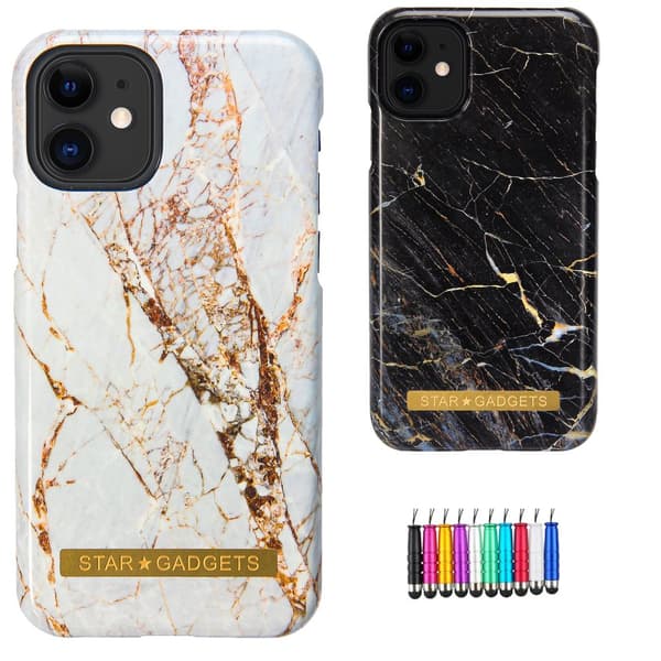 Skydda din iPhone 12 med Marmor-skal! White