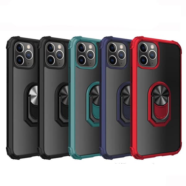iPhone 12 Pro Max - Skyddande Praktiskt Skal med Ringhållare