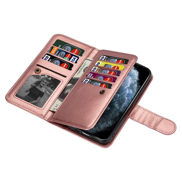 iPhone 12 - Praktiskt Robust 9-Korts Plånboksfodral