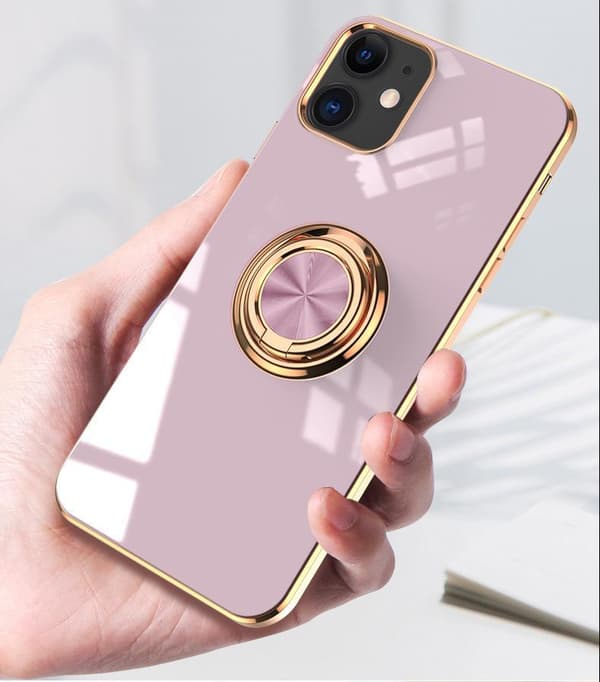 Ylellinen tyylikäs kotelo Samsung Galaxy S20, jossa rengasjalustatoiminto kulta