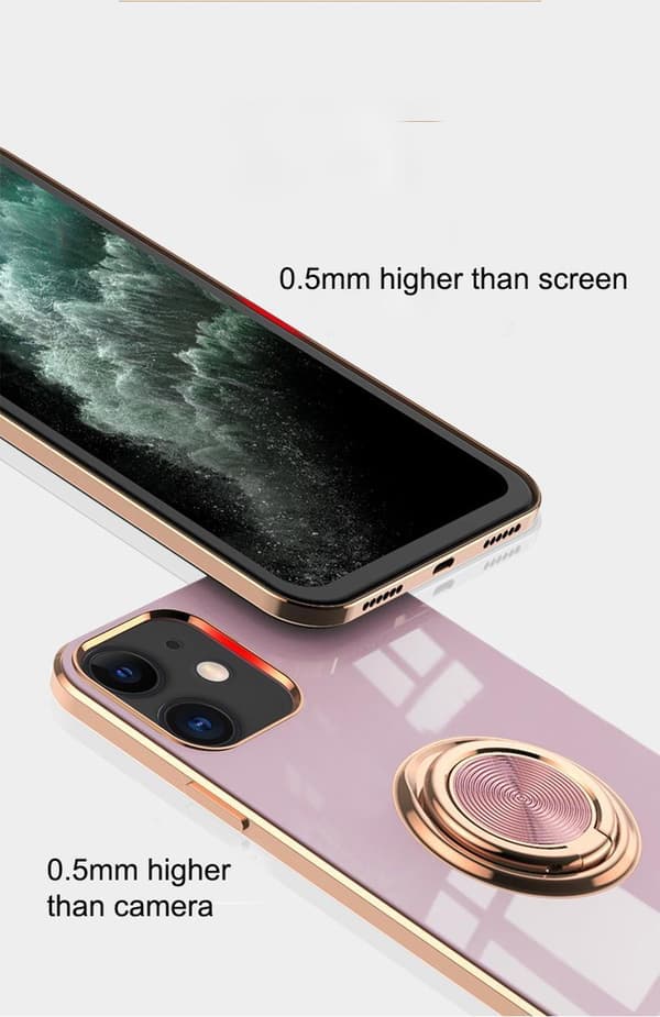 Ylellinen tyylikäs kotelo Samsung Galaxy S20, jossa rengasjalustatoiminto kulta