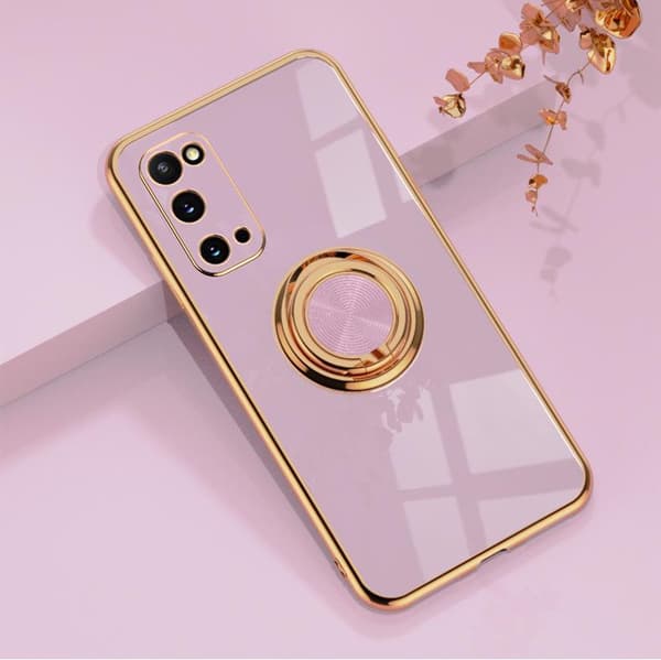 Luksuriøst stilfuldt etui Samsung Galaxy S20 med ringstativfunktion Guld