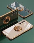Pikkukuva 2 / 11: Ylellinen tyylikäs kotelo Samsung Galaxy S20 Plus, jossa rengasjalustatoiminto kulta