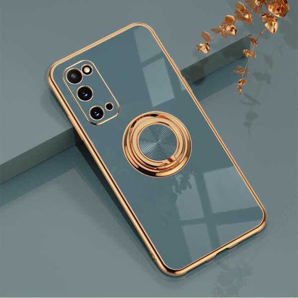 Ylellinen tyylikäs kotelo Samsung Galaxy S20 Plus, jossa rengasjalustatoiminto kulta Blue