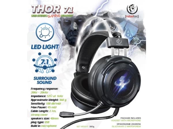 Stereo headphones for pl ayers Rebeltec THOR
