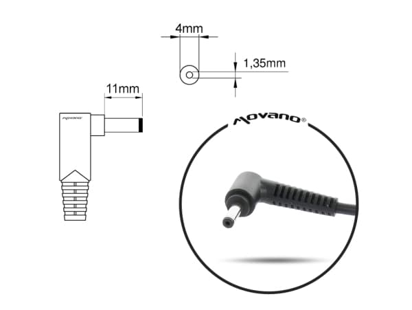 kannettavan laturi mitsu 19v 2.37a (4.0x1.35) - asus