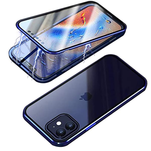 Stilsäkert Praktiskt Magnetiskt Dubbelskal - iPhone 12 Mini Blå