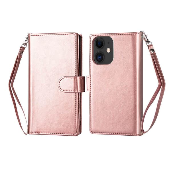 iPhone 12 Mini - Praktiskt Stilrent 9-Kort Plånboksfodral