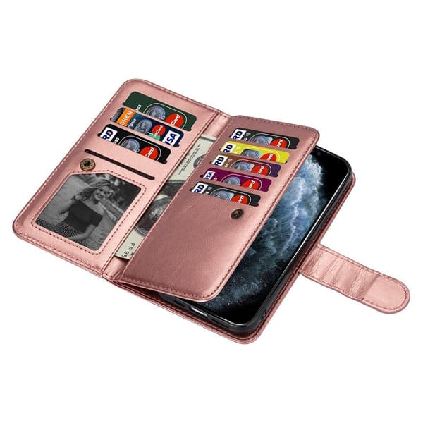 iPhone 12 Mini - Praktiskt Stilrent 9-Kort Plånboksfodral