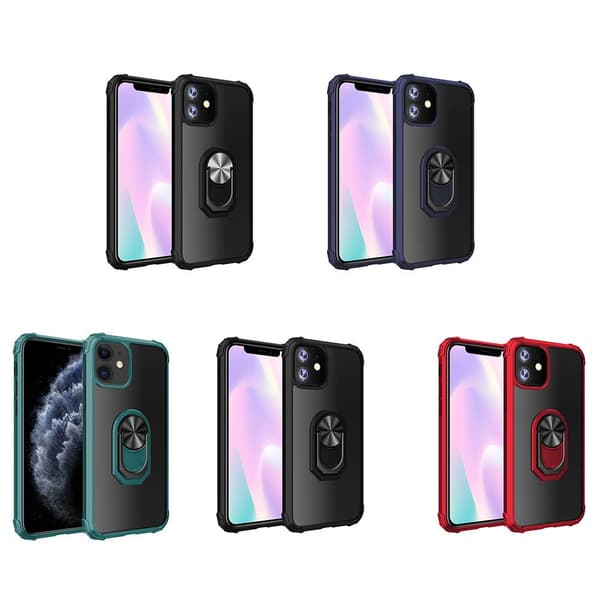iPhone 12 - Skyddande Praktiskt Skal med Ringhållare