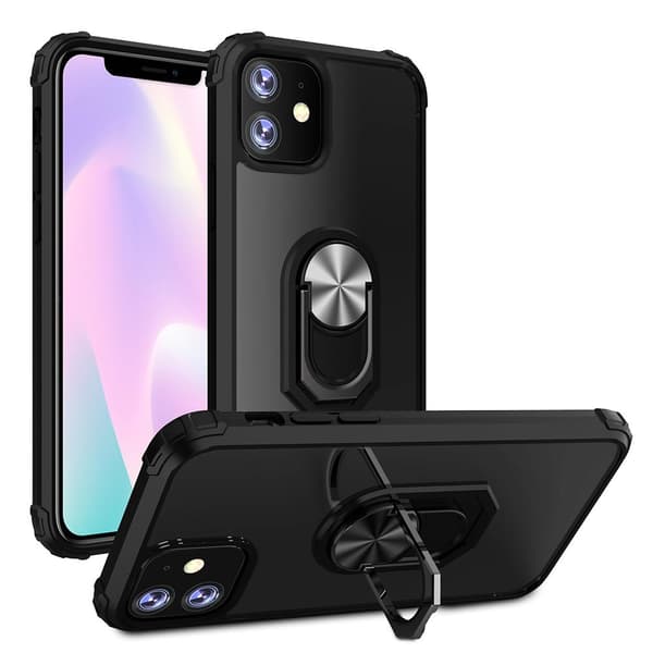iPhone 12 - Skyddande Praktiskt Skal med Ringhållare