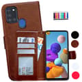 Miniatyrbillede 1 af 11: Samsung Galaxy A21s - Læder cover / Beskyttelse