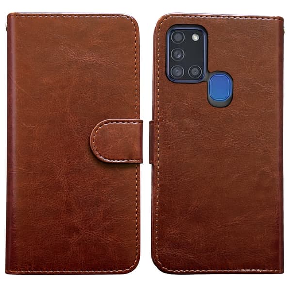 Samsung Galaxy A21s - Læder cover / Beskyttelse