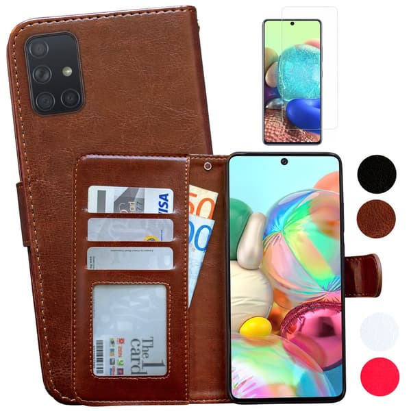 Skydda din Samsung Galaxy A71 - Läderfodral Brown