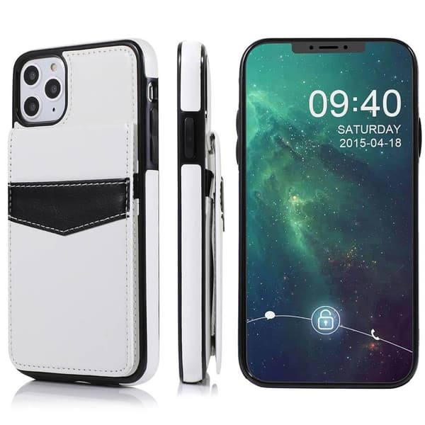 iPhone 12 Pro Max - Stilsäkert Praktiskt Skal med Korthållare (LEMAN)