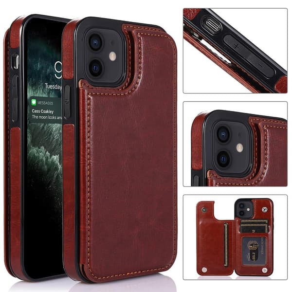 iPhone 12 Mini - Professionellt Stilrent Skal med Korthållare