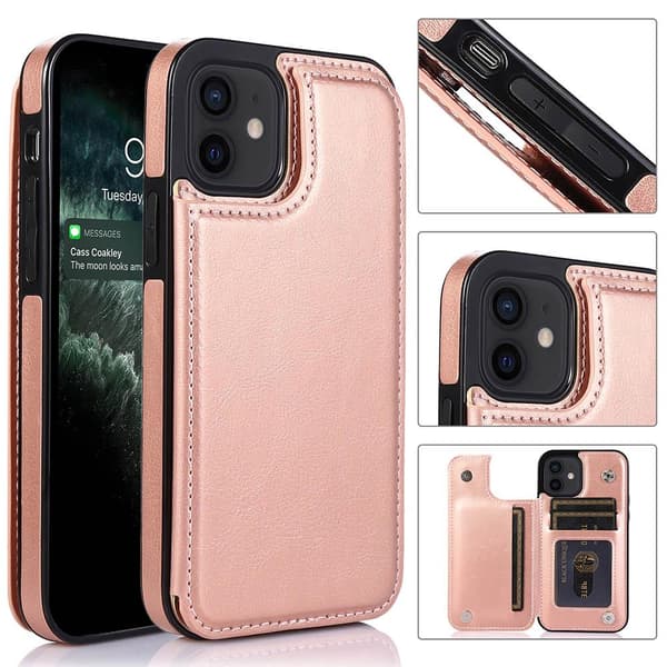 iPhone 12 Mini - Professionellt Stilrent Skal med Korthållare