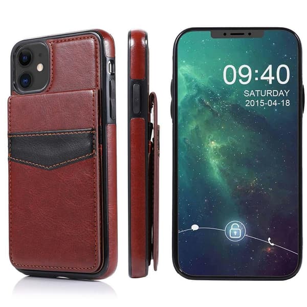 iPhone 12 Mini - Genomtänkt LEMAN Skal med Korthållare