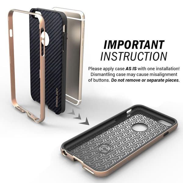 Caseology Bumper Frame Skal till Apple iPhone 6(S) Plus - Carbon Svart
