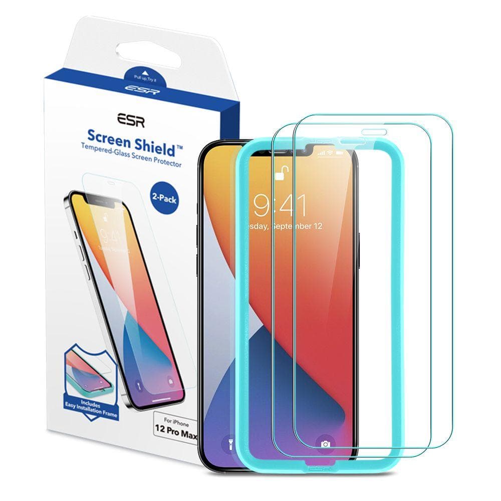 ESR - 2-Pack Screen Shield Tempered Glass iPhone 12 & iPhone 12 Pro - Clear
