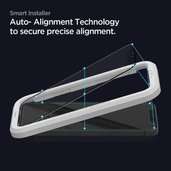 SPIGEN ALM FC 2-Pack Härdat Glas Skärmskydd iPhone 12 & 12 Pro - Svart