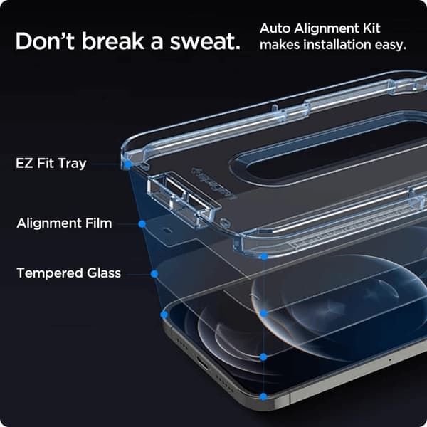 SPIGEN Ez Fit 2-Pack Härdat Glas Skärmskydd.Tr iPhone 12 & 12 Pro