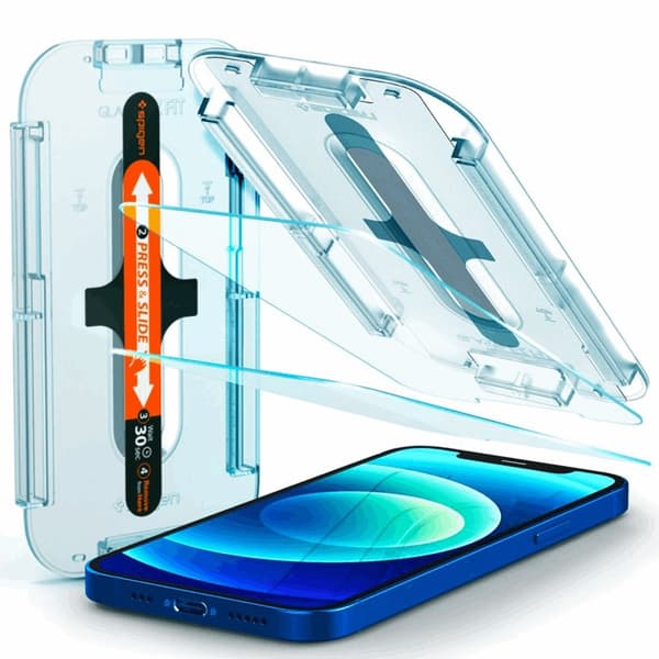 SPIGEN Ez Fit 2-Pack Härdat Glas Skärmskydd.Tr iPhone 12 & 12 Pro