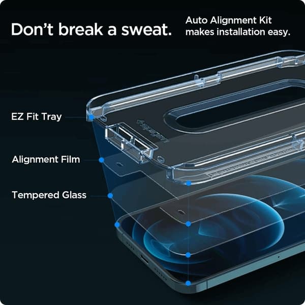 SPIGEN Ez Fit 2-Pack Härdat Glas Skärmskydd.Tr iPhone 12 Pro Max - Svart