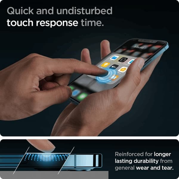SPIGEN Ez Fit 2-Pack Härdat Glas Skärmskydd.Tr iPhone 12 Pro Max - Svart