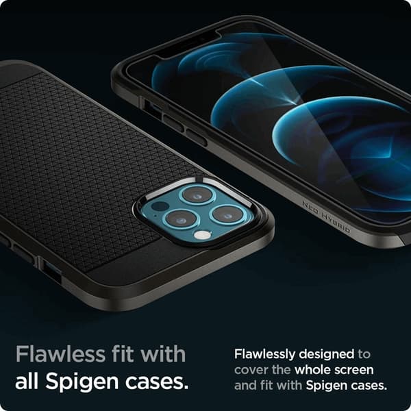 SPIGEN Ez Fit 2-Pack Härdat Glas Skärmskydd.Tr iPhone 12 Pro Max - Svart