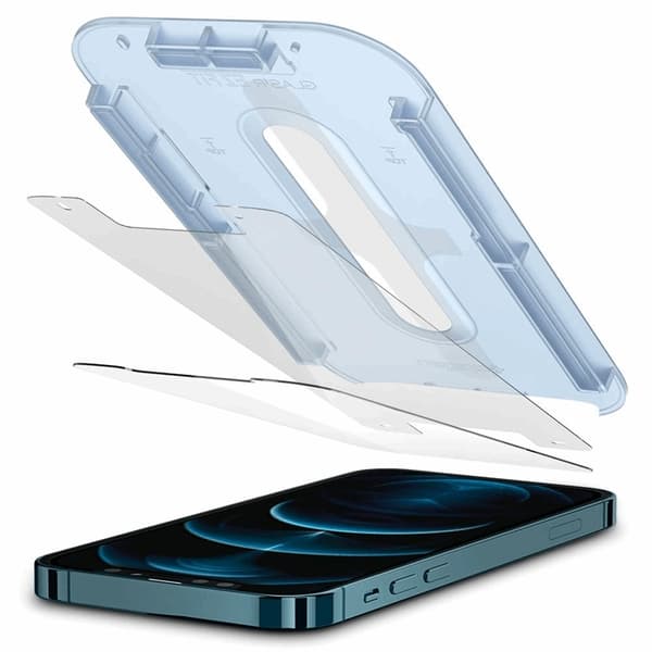 SPIGEN Ez Fit 2-Pack Härdat Glas Skärmskydd.Tr iPhone 12 Pro Max - Svart