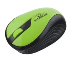 Titanum Rainbow 3D - Mus - optisk - 3 knappar - trådlös - 2.4 GHz - trådlös USB-mottagare - grön Svart, Grön