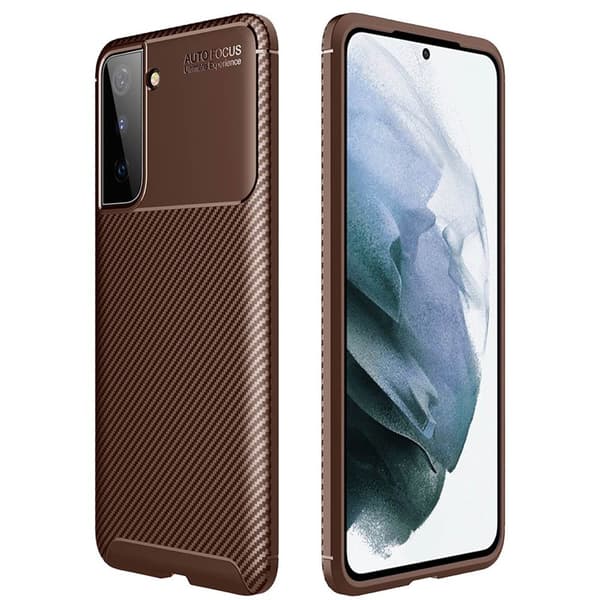 Carbon silikone cover Samsung Galaxy S21 : farve - brun