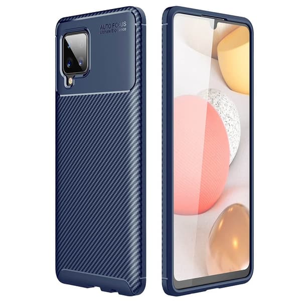 Carbon silikone cover Samsung Galaxy A42 : farve - blå